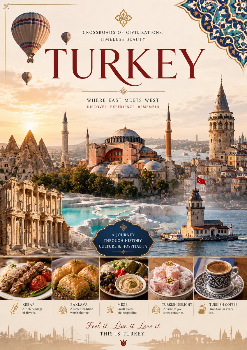 Country Landmarks and Traditional Dishes Poster — AI result, variation 2 of 4