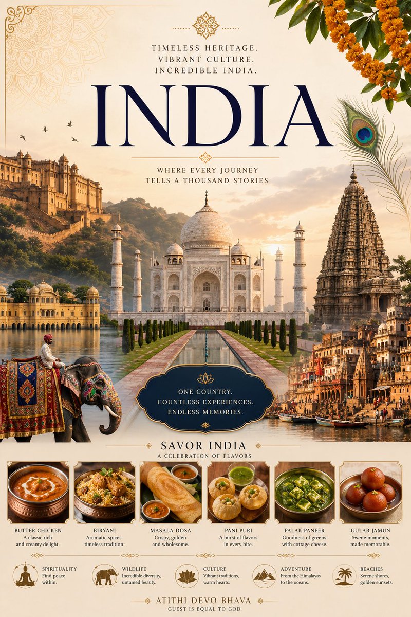 Country Landmarks and Traditional Dishes Poster — AI result, variation 3 of 4