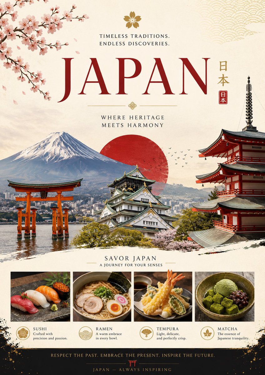 Country Landmarks and Traditional Dishes Poster — AI result, variation 4 of 4