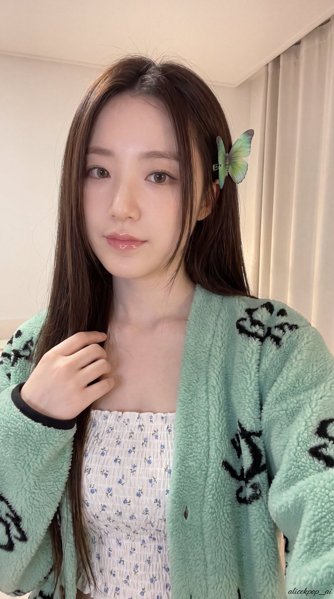 Cozy Baby-Blue Fleece Cardigan Portrait — AI result, variation 4 of 4