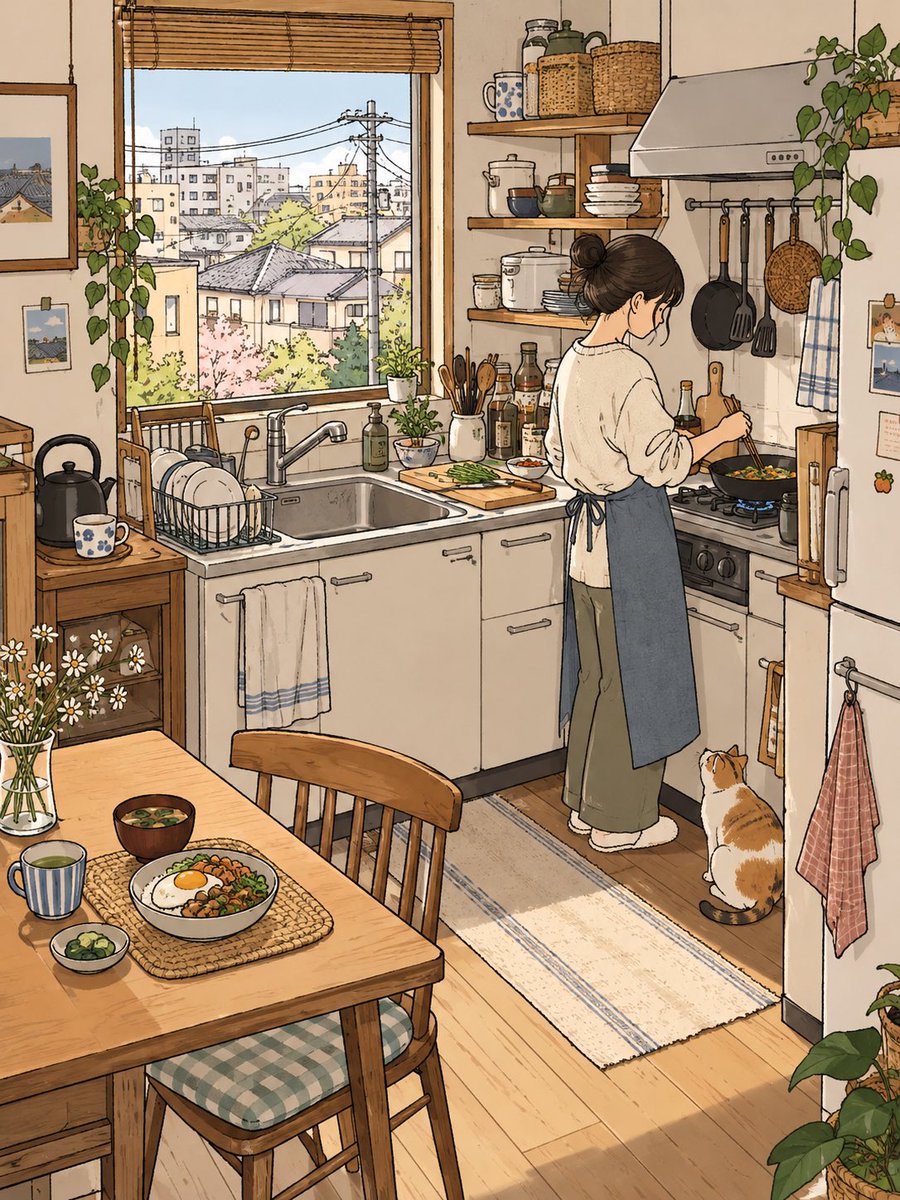 Cozy Dream Room Illustration Across Eras and Countries — AI result, variation 2 of 4