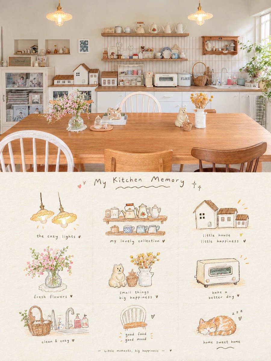 Cozy Home Scrapbook Poster With Hand-Drawn Grid — AI result, variation 2 of 2