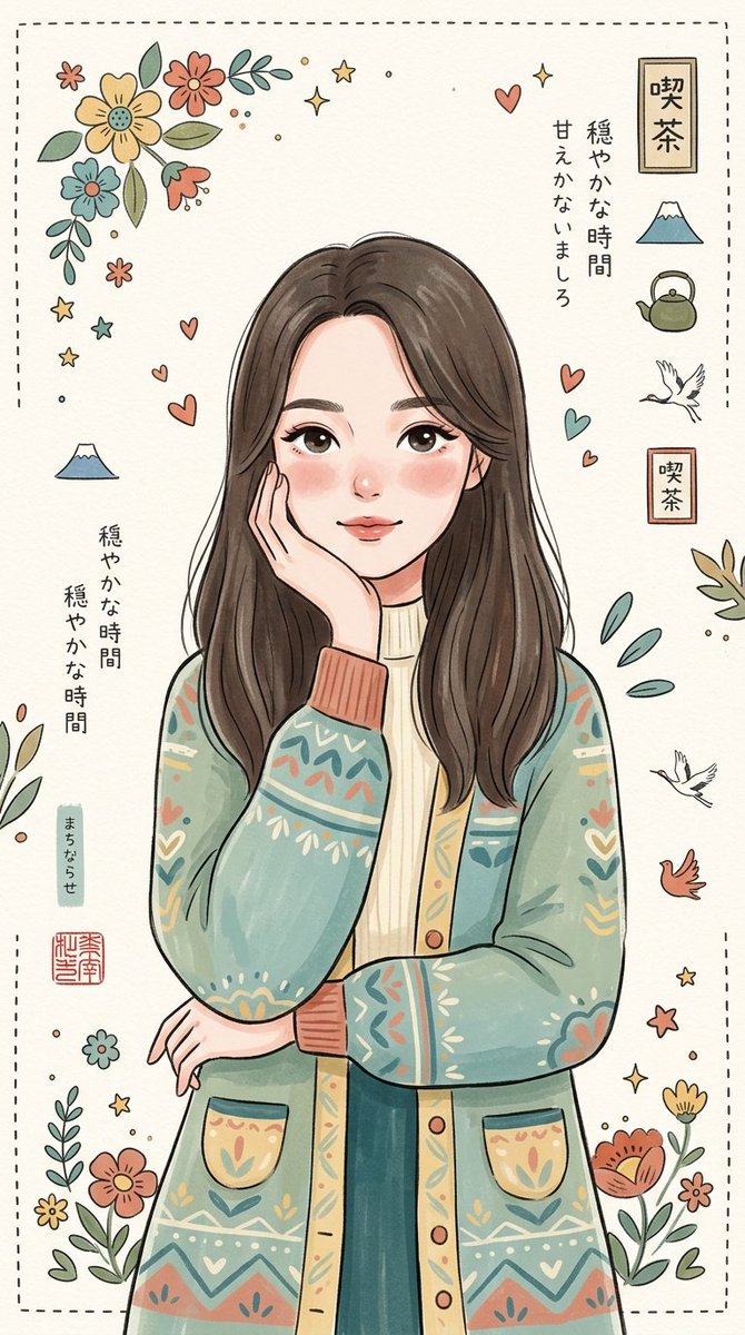 Cozy Japanese Folk-Art Character Poster Prompt — AI result, variation 2 of 4