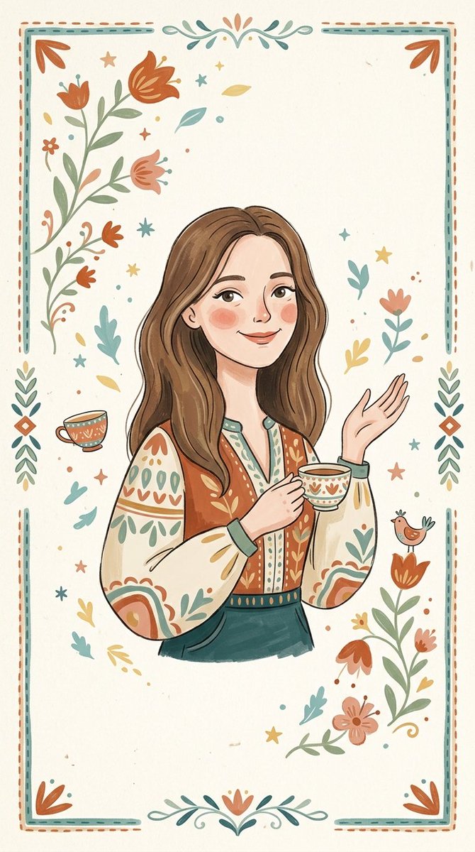 Cozy Japanese Folk-Art Character Poster Prompt — AI result, variation 3 of 4