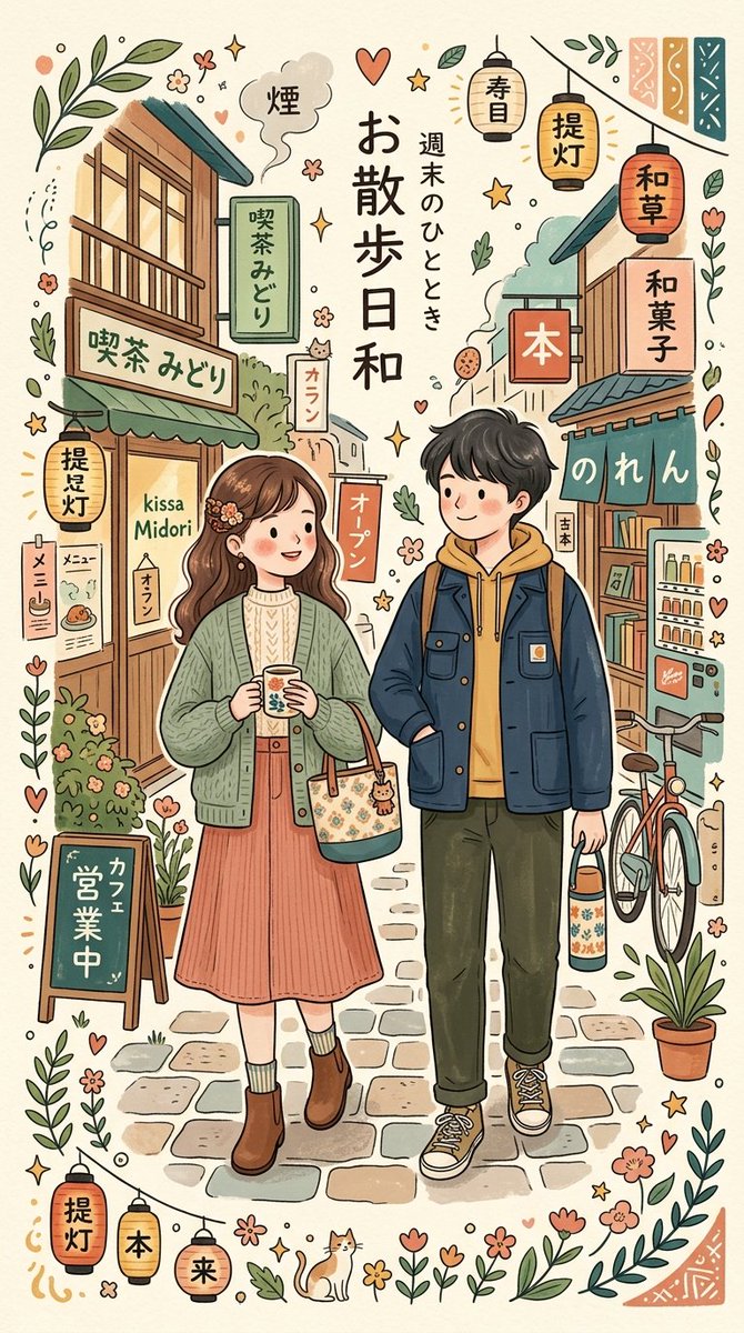 Cozy Japanese Folk-Art Character Poster Prompt — AI result, variation 4 of 4