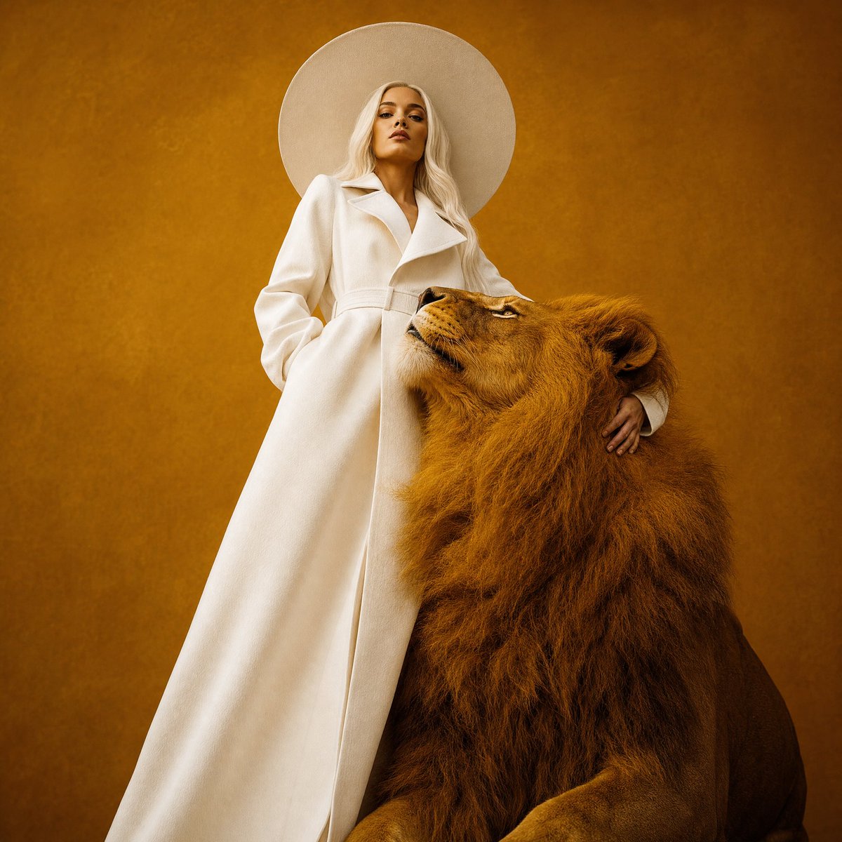 Crimson Tiger and White Coat Surreal Portrait — AI result, variation 2 of 4
