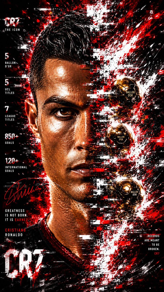 Cristiano Ronaldo Epic Football Poster in Red and Black — AI result, variation 4 of 4