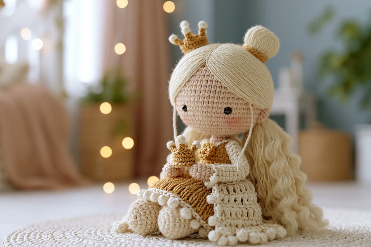 Crochet Amigurumi Doll Character in Yarn — AI result, variation 4 of 4