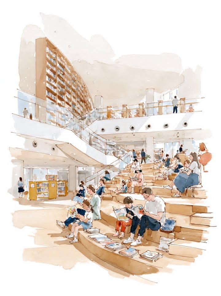 Customizable Indoor and Outdoor Scene Illustration — AI result, variation 2 of 2
