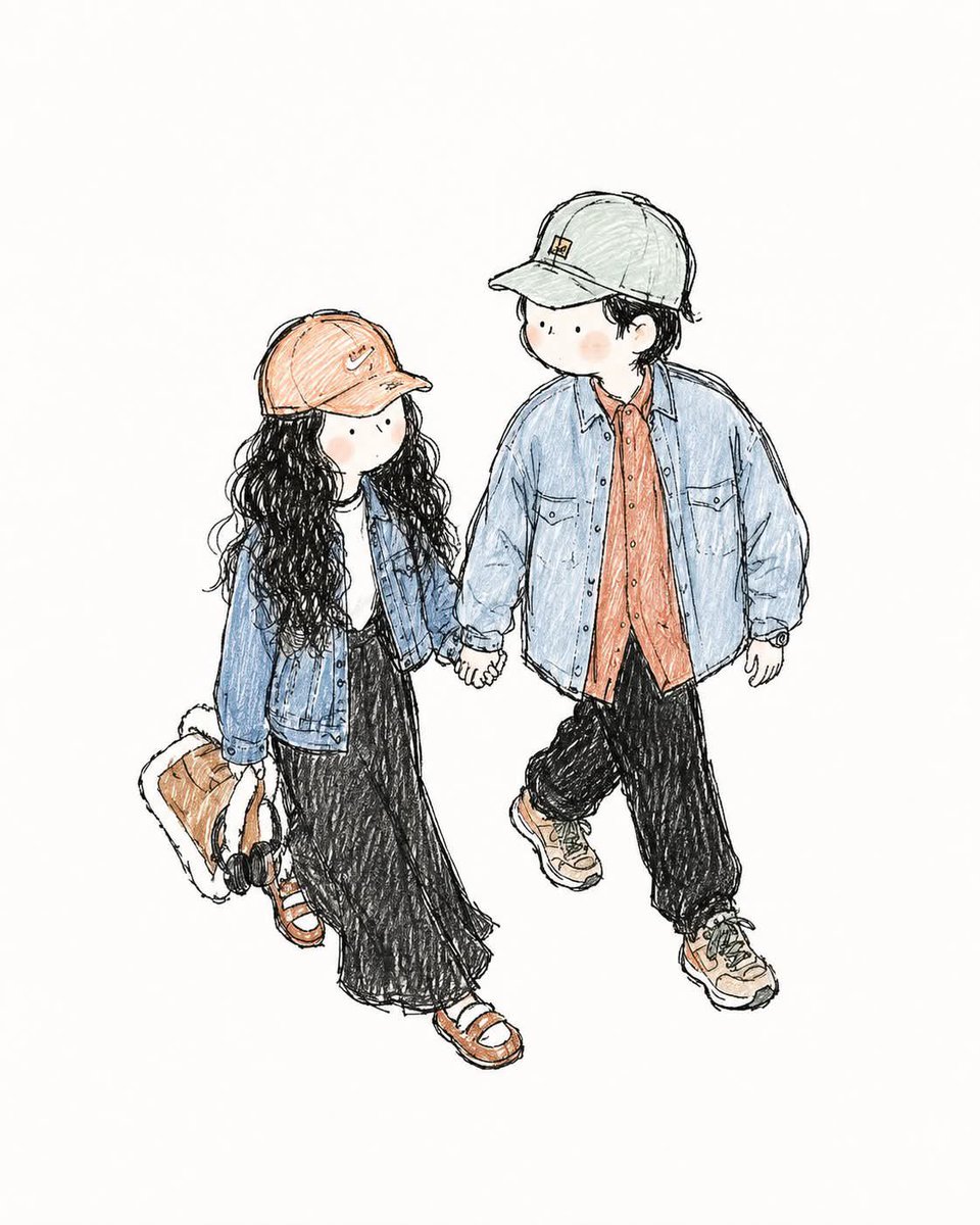 Cute Storybook Pencil Illustration of Characters — AI result, variation 2 of 2