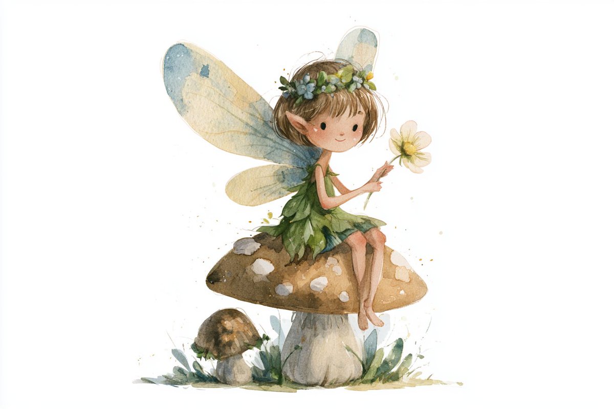 Cute Watercolor Character With Prop Clip Art — AI result, variation 2 of 4