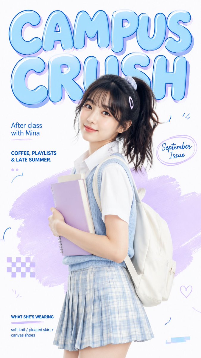 Cute Youth Magazine Cover With Glossy Bubble Title — AI result, variation 2 of 4