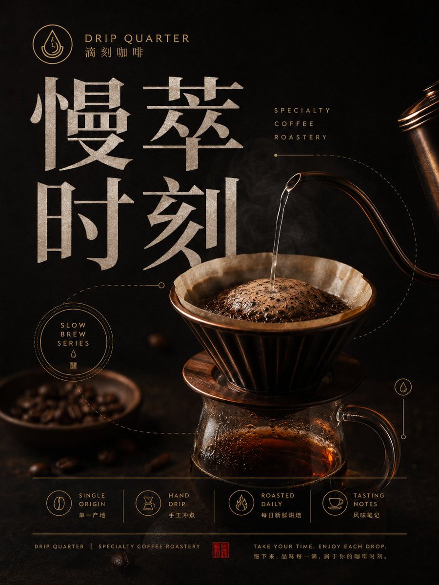 Dark Gourmet Restaurant Brand Poster Template — AI result, variation 4 of 4