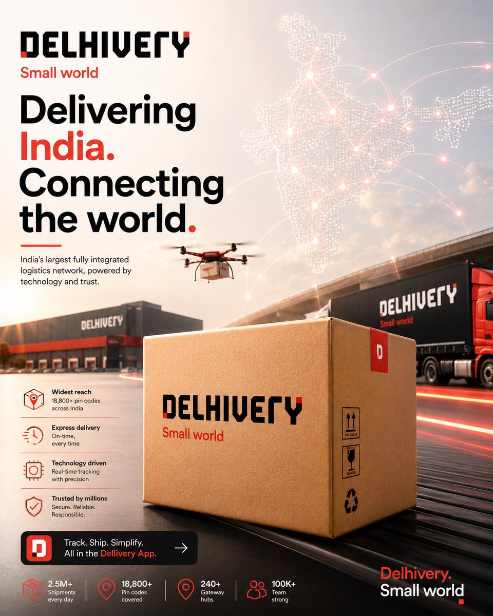 DHL Red and Yellow Delivery Package Hero Poster — AI result, variation 3 of 4