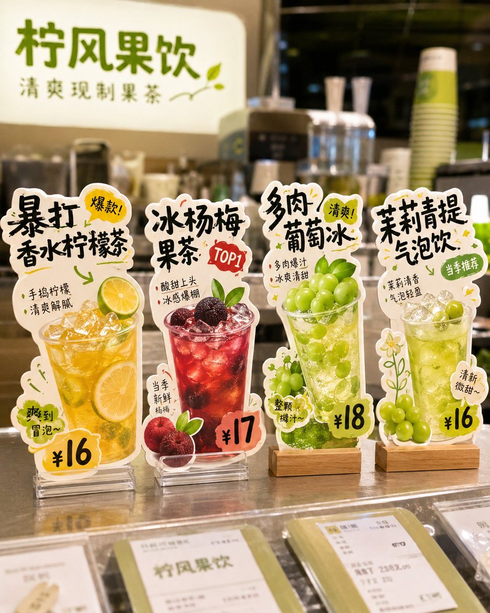 Die-Cut Store Tabletop Cards With Dish Recommendations — AI result, variation 2 of 4