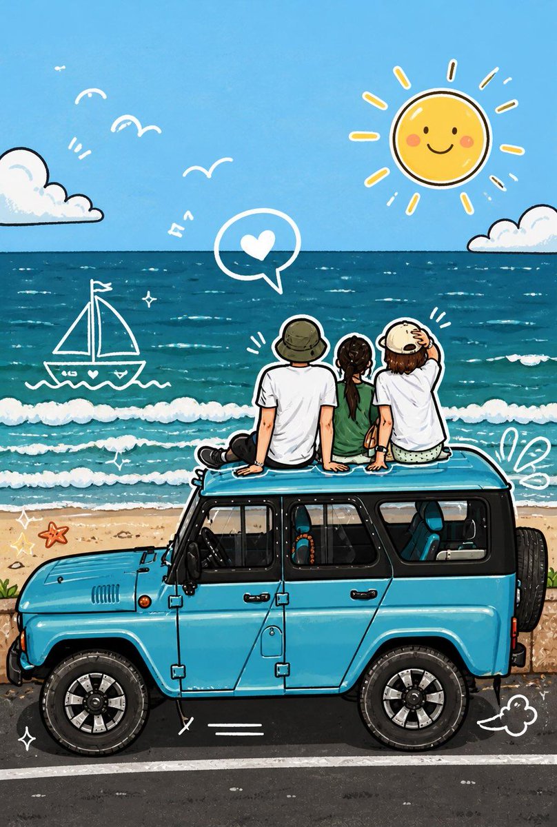 Doodle Cartoon Photo Transformation — AI result, variation 3 of 4