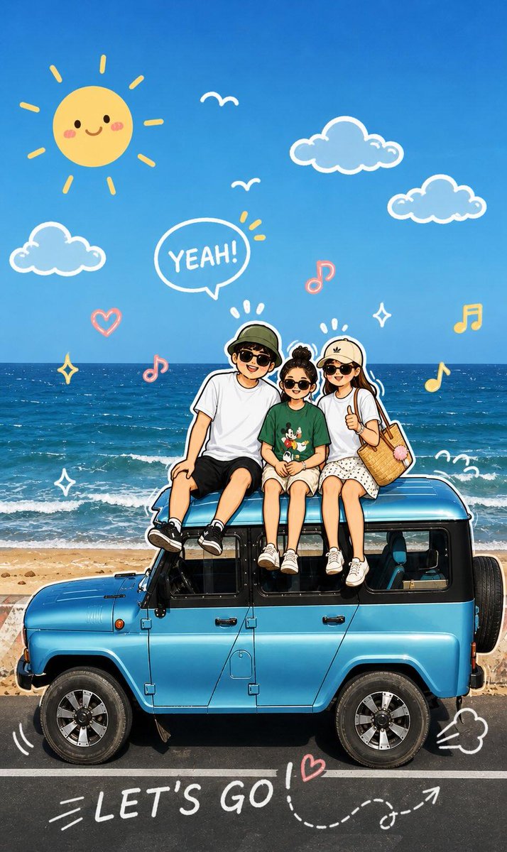 Doodle Cartoon Photo Transformation — AI result, variation 4 of 4