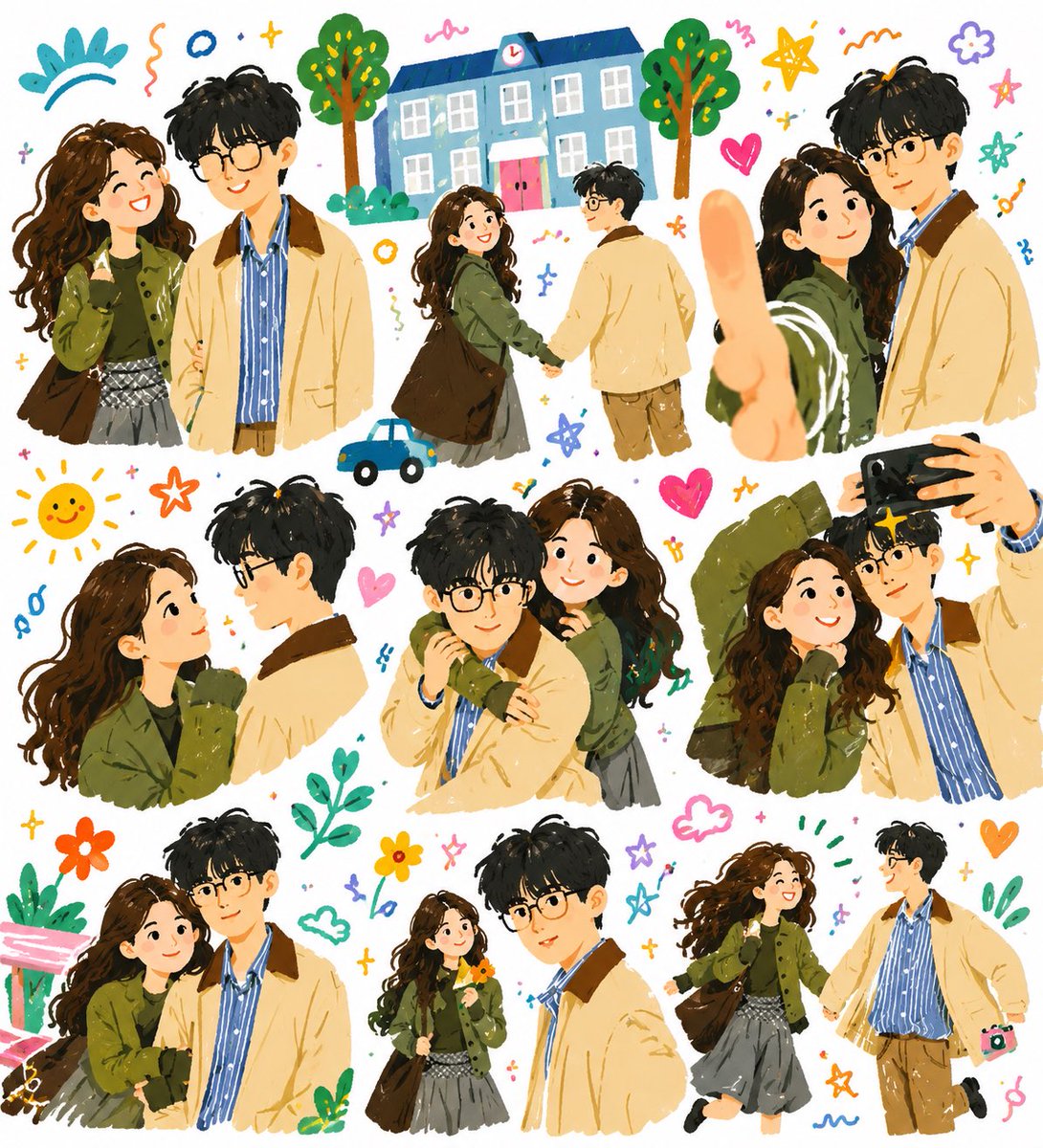 Doodle Folk Flat Illustration From a Photo — AI result, variation 3 of 3