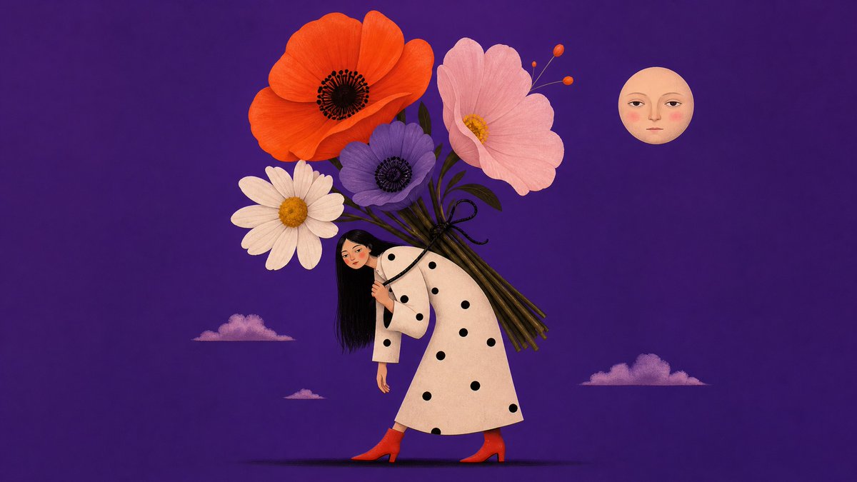 Dreamlike Flat Vector Editorial Scene Template — AI result, variation 2 of 4