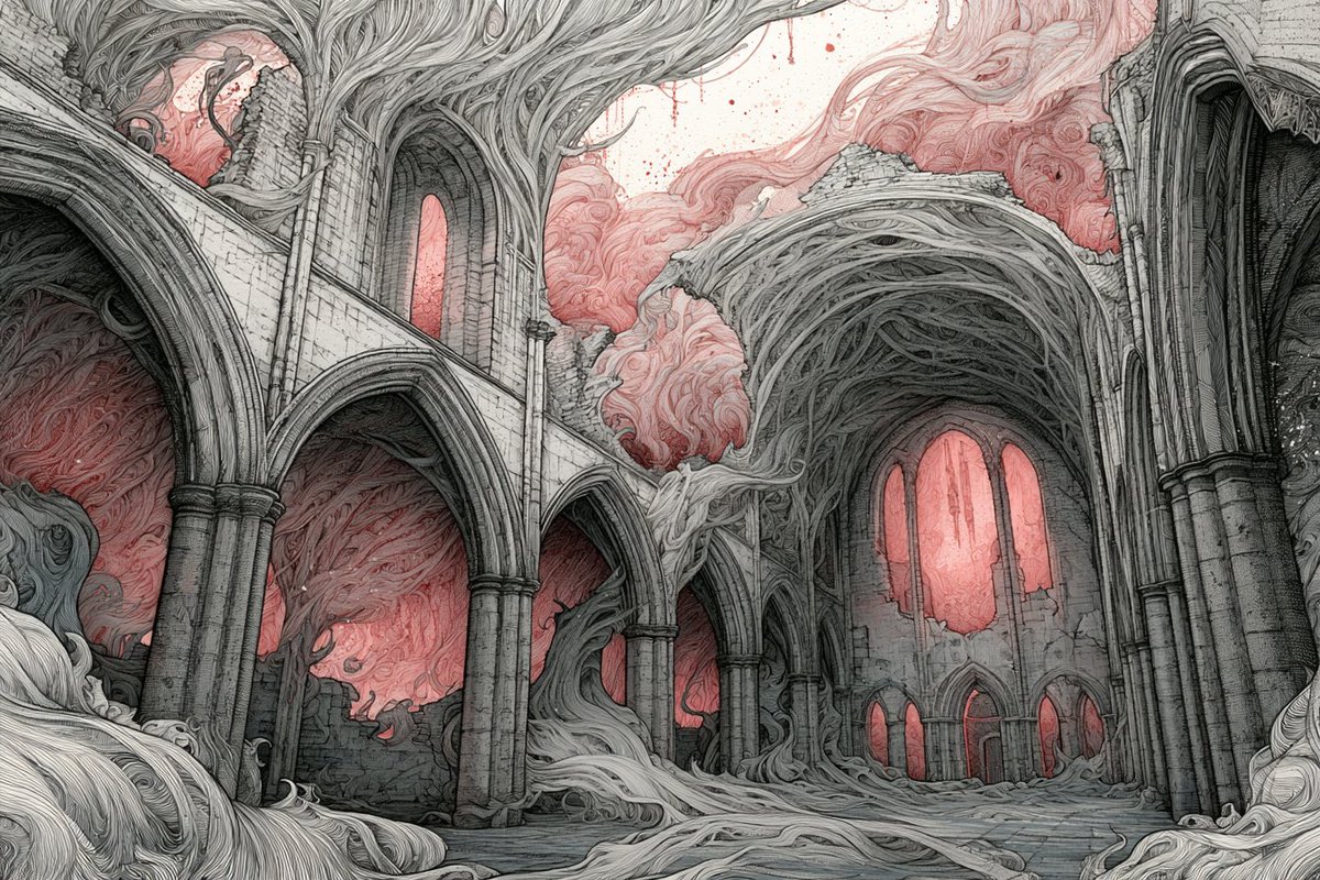 Dreamlike Ink Scene With Hatching and Stippling — AI result, variation 3 of 4