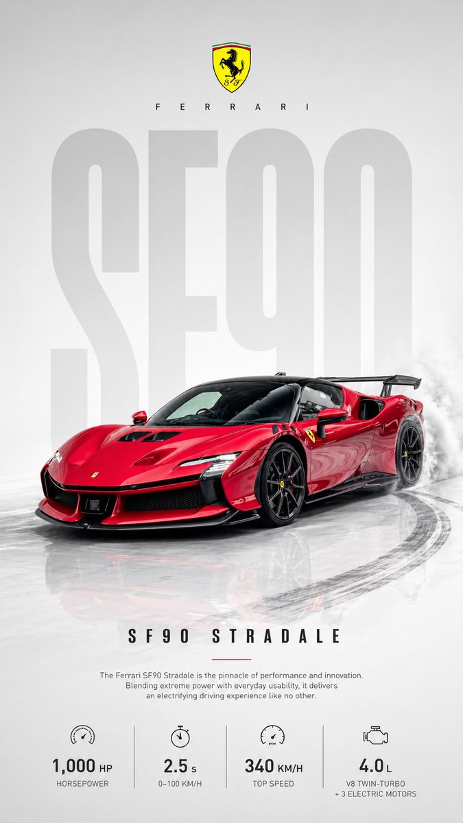 Drifting Car Editorial Poster with Specs Grid — AI result, variation 2 of 4