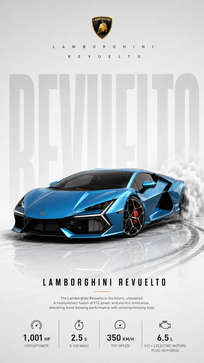 Drifting Car Editorial Poster with Specs Grid — AI result, variation 4 of 4