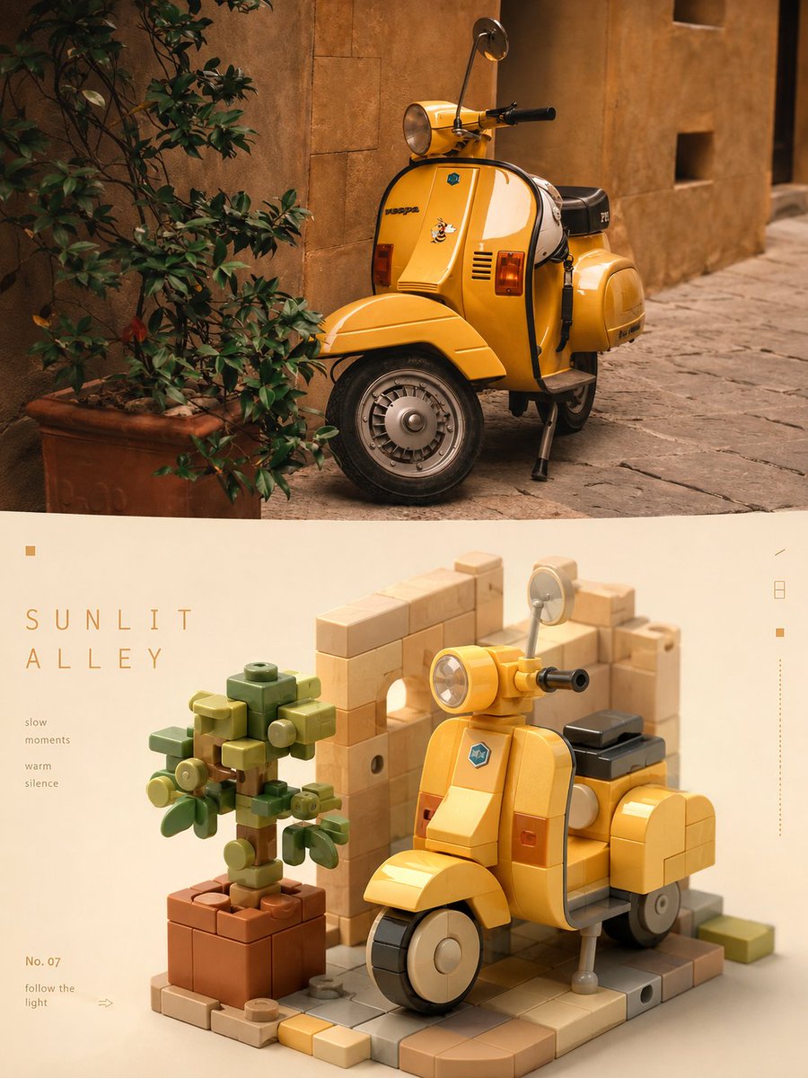 Editorial Block Poster in Soft Isometric Color — AI result, variation 2 of 4