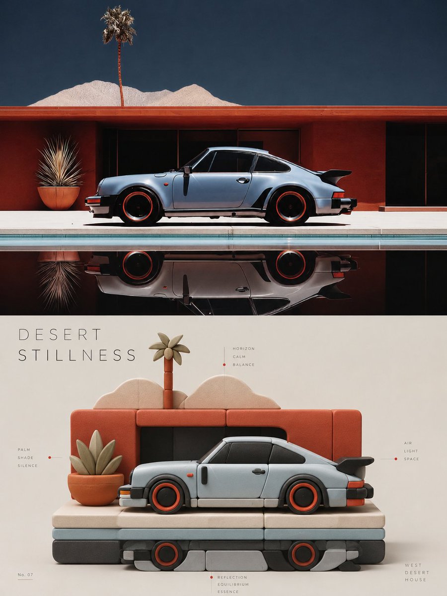 Editorial Block Poster in Soft Isometric Color — AI result, variation 4 of 4