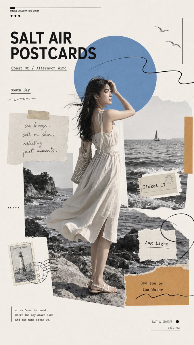 Editorial Collage Poster With Torn Paper and Visual Diary Type — AI result, variation 2 of 4