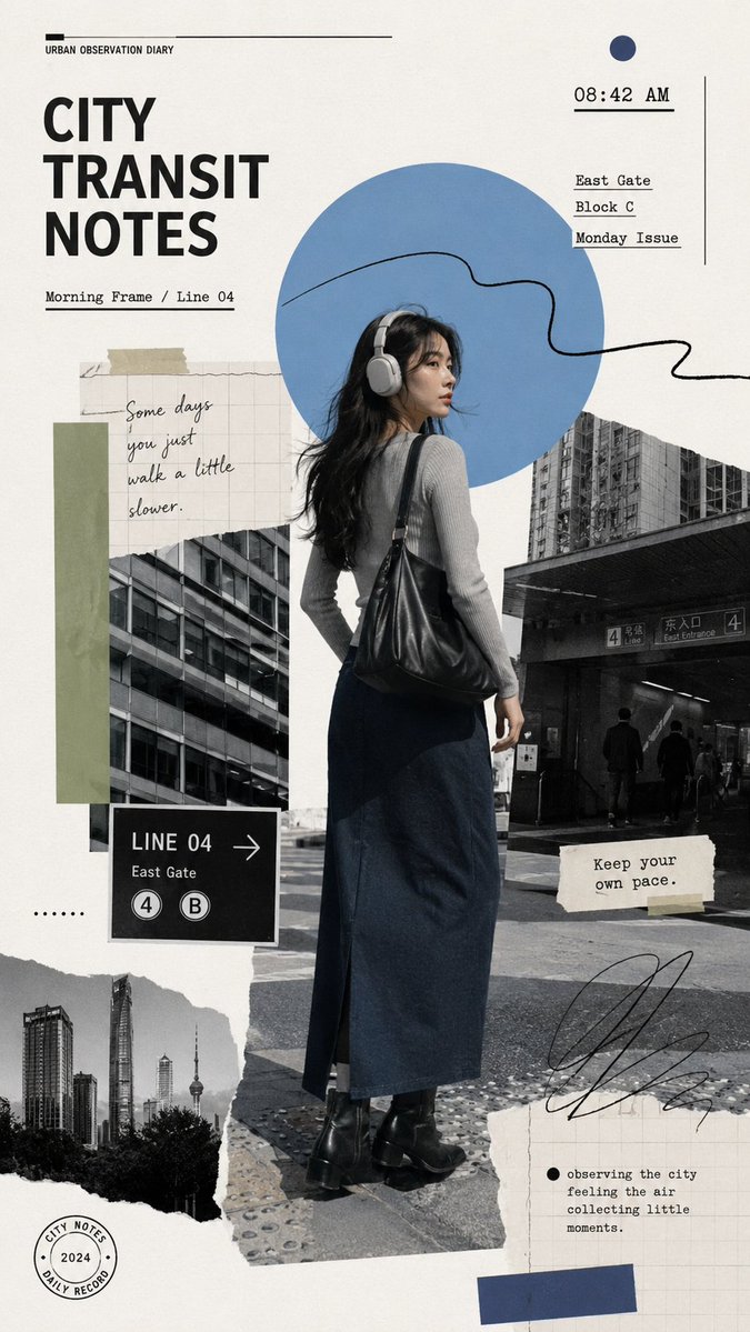 Editorial Collage Poster With Torn Paper and Visual Diary Type — AI result, variation 3 of 4