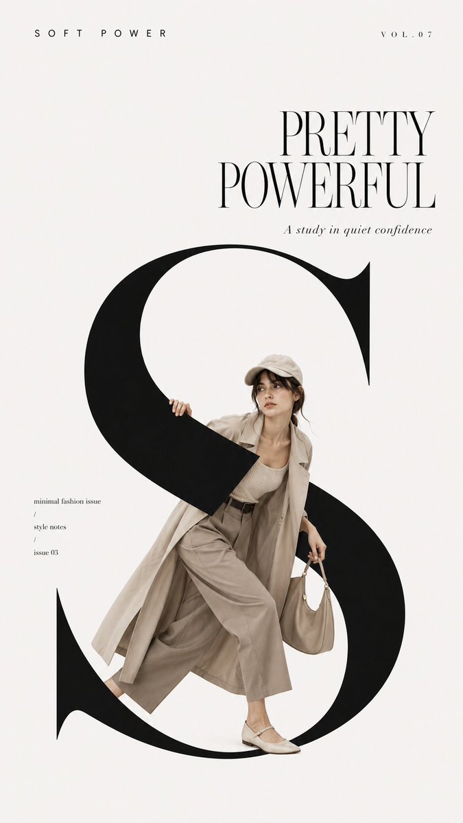 Editorial Fashion Cover Layout With Serif Typography — AI result, variation 2 of 4