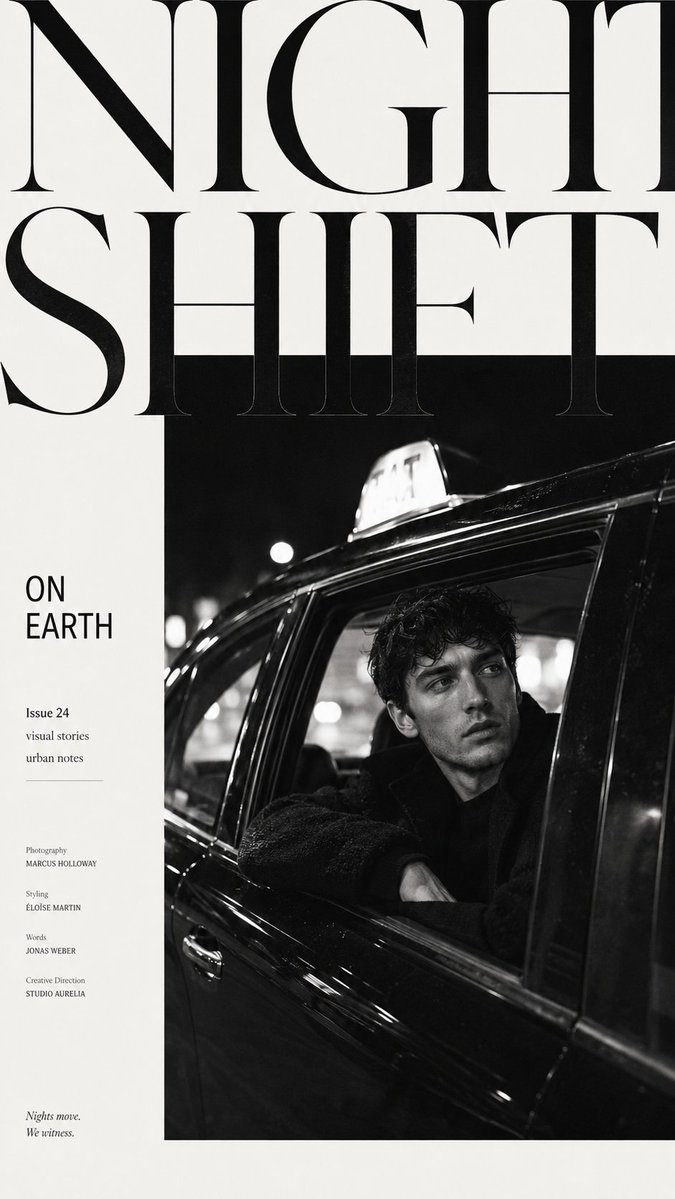 Editorial Fashion Cover Layout With Serif Typography — AI result, variation 3 of 4