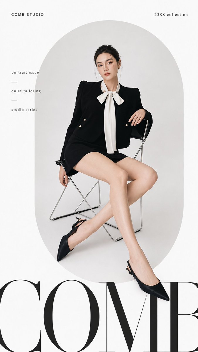 Editorial Fashion Cover Layout With Serif Typography — AI result, variation 4 of 4