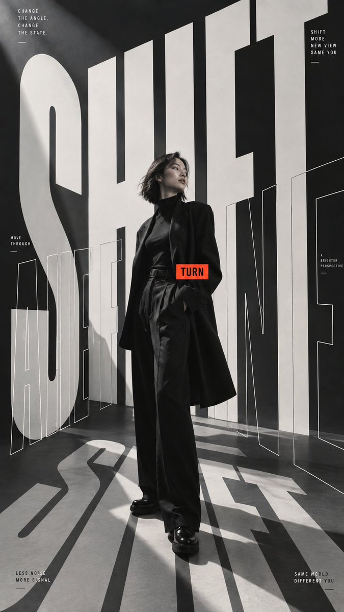 Editorial Fashion Poster With Perspective Type Walls — AI result, variation 3 of 4