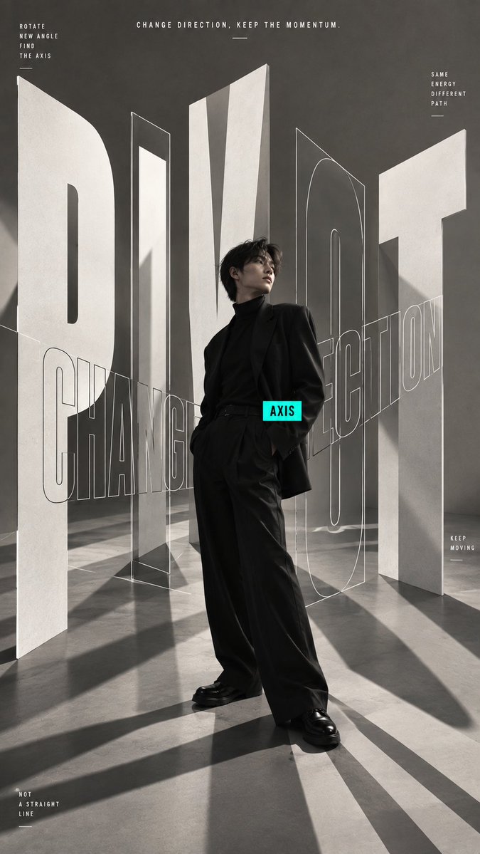 Editorial Fashion Poster With Perspective Type Walls — AI result, variation 4 of 4