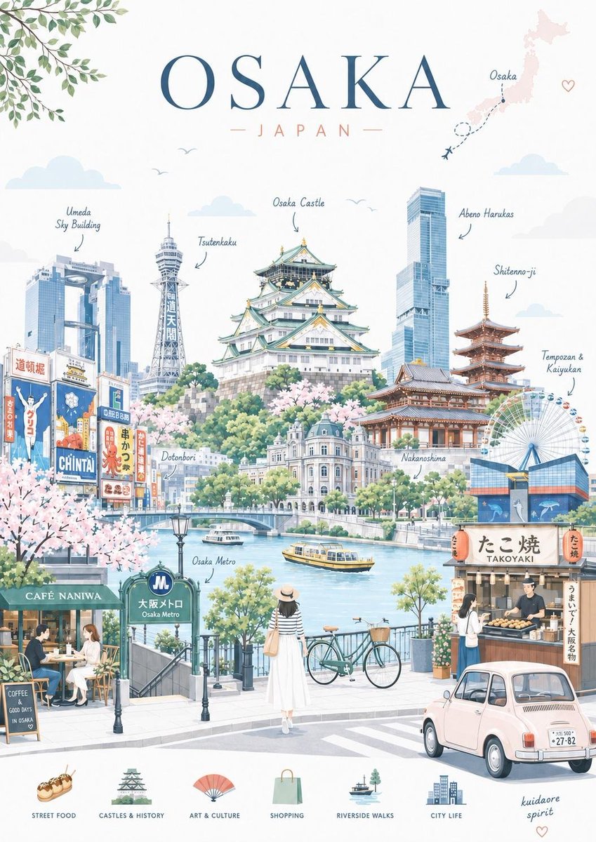 Editorial Flat Vector City Travel Illustration — AI result, variation 2 of 4