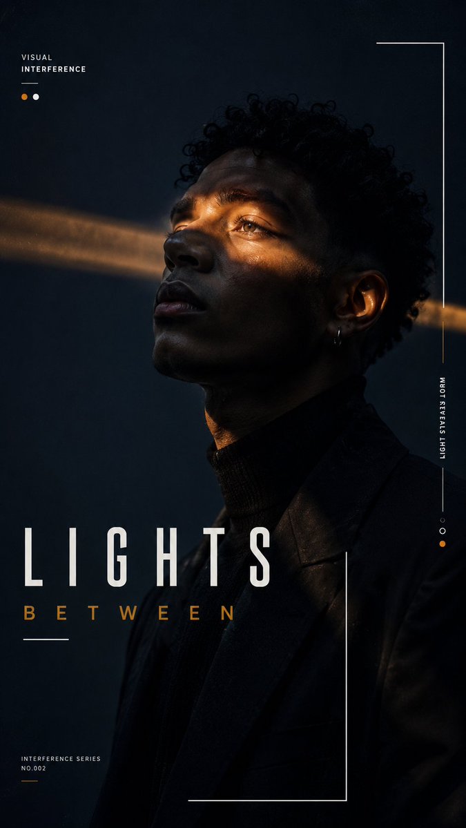 Editorial Portrait Poster With Visual Interference — AI result, variation 2 of 4