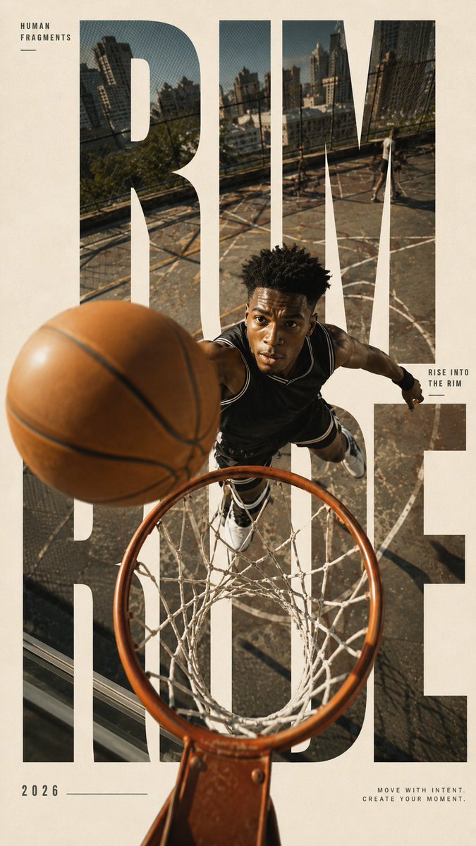 Editorial Poster With Cropped Type And Breaking Action — AI result, variation 2 of 4