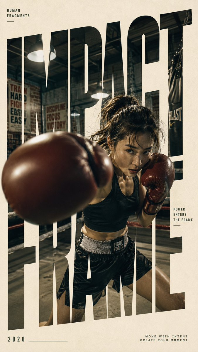 Editorial Poster With Cropped Type And Breaking Action — AI result, variation 3 of 4