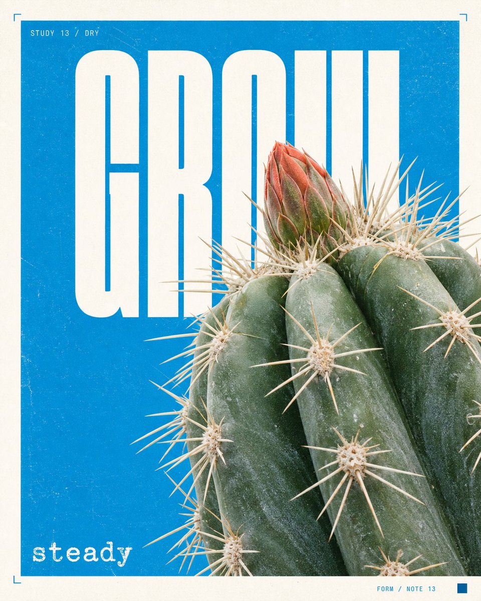 Electric Blue Editorial Poster With Oversized Verb Title — AI result, variation 3 of 4