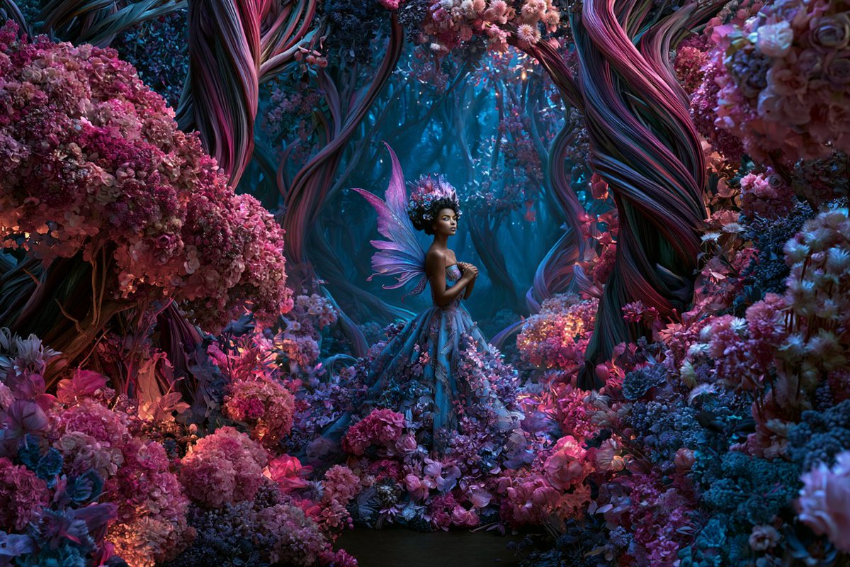 Enchanted Forest Scene With Glowing Flora — AI result, variation 4 of 4