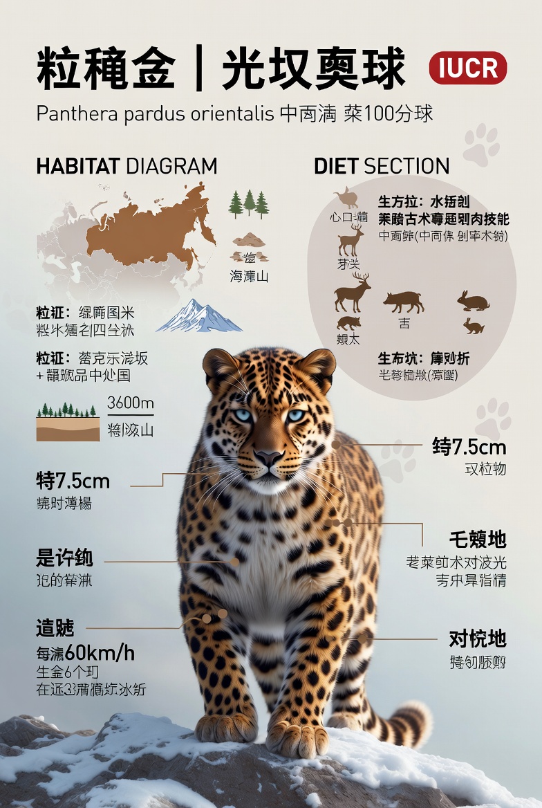 Endangered Animal Infographic With Annotated Chinese Text — AI result, variation 2 of 2