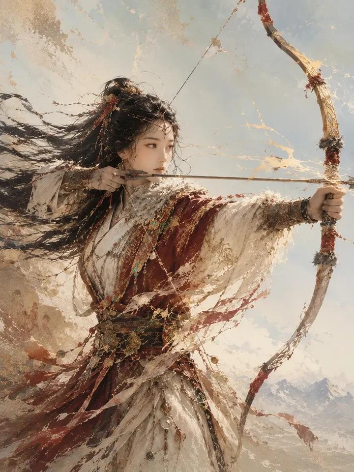 Ethereal Princess in Embroidered Hanbok Fantasy Portrait — AI result, variation 2 of 2