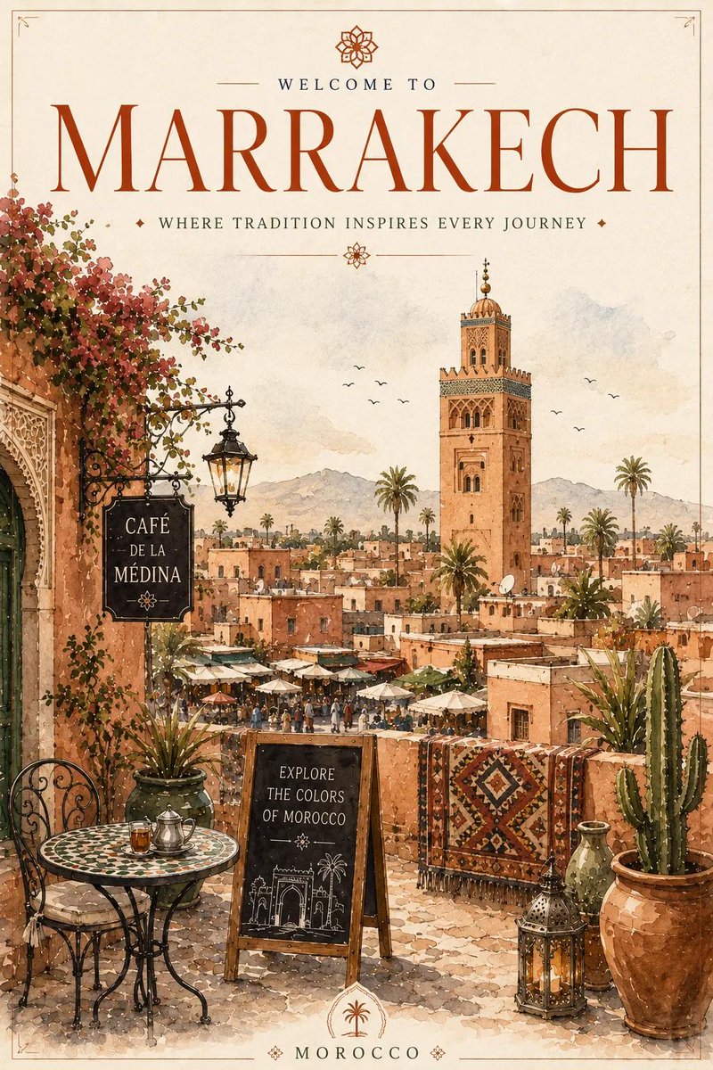 European Café Terrace Watercolor Travel Print — AI result, variation 2 of 4