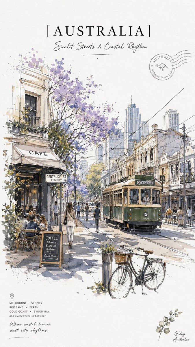 European Street Scene Travel Poster Art — AI result, variation 4 of 4