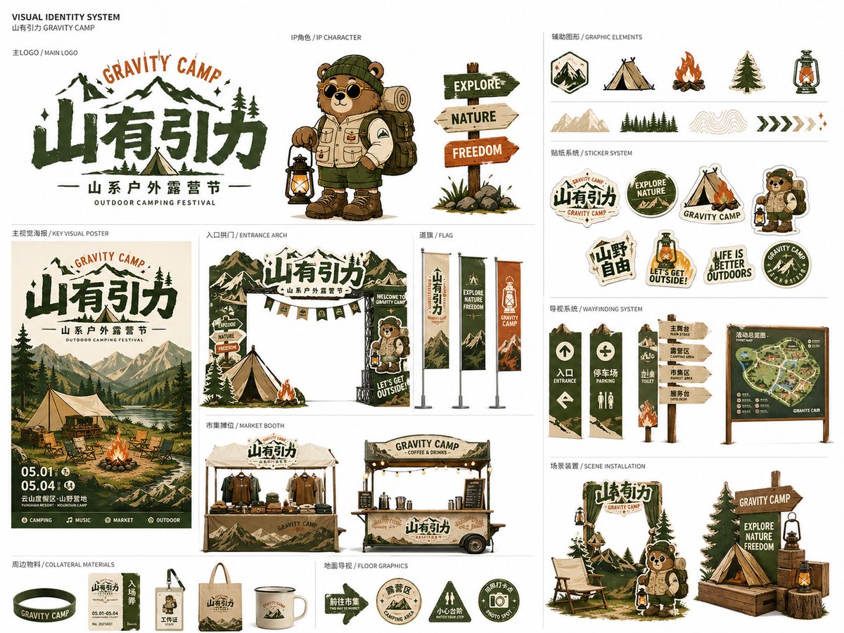 Event Visual Identity Board for Festivals and Pop-Ups — AI result, variation 3 of 4