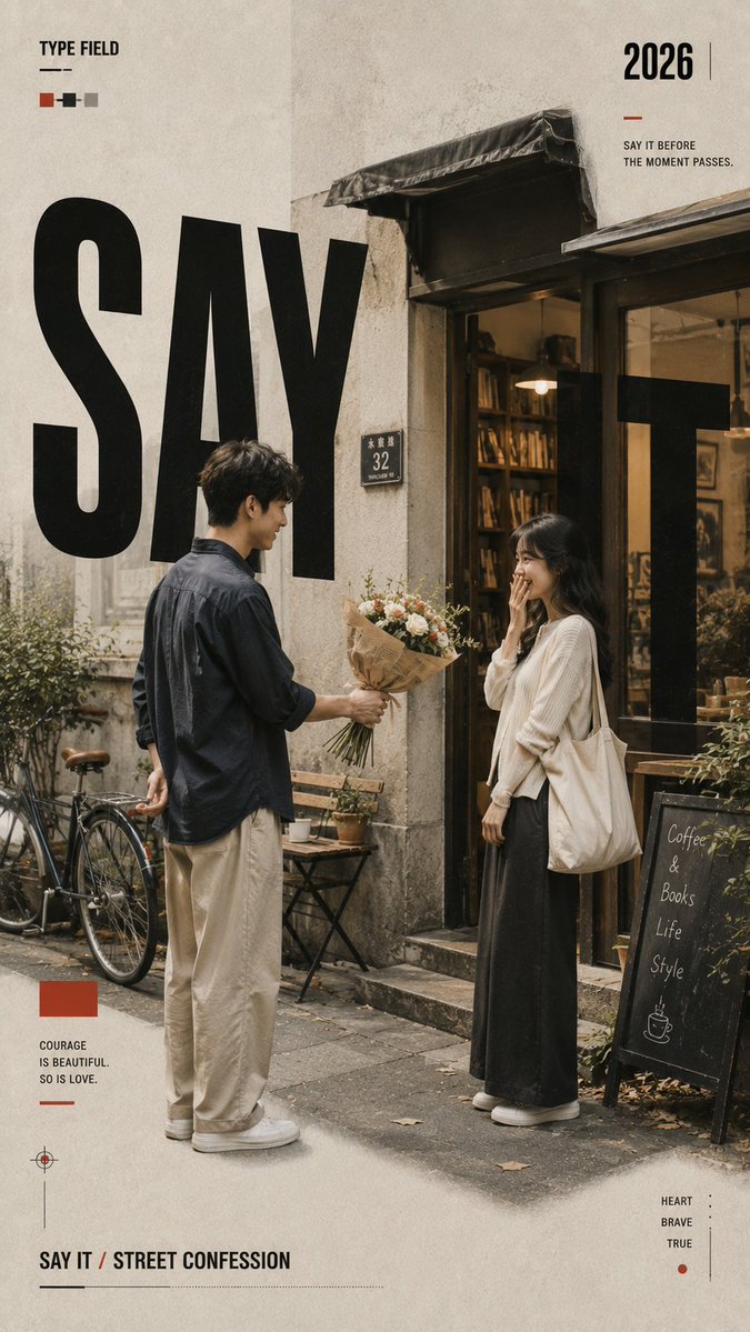 Everyday Scene Editorial Poster with Embedded Type — AI result, variation 2 of 4
