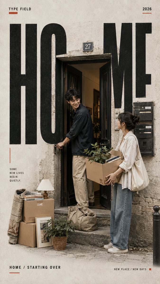 Everyday Scene Editorial Poster with Embedded Type — AI result, variation 3 of 4