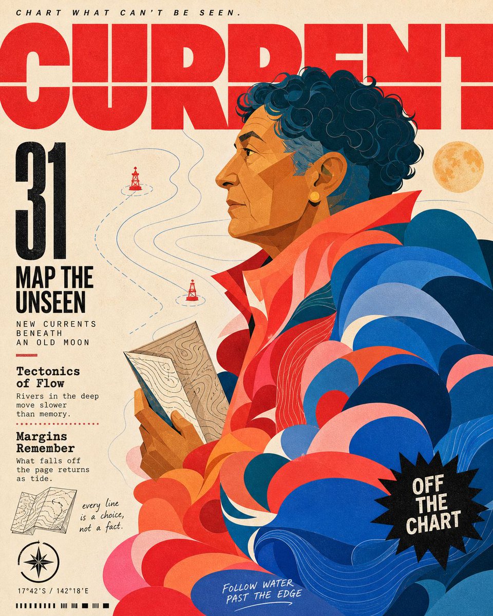 Faceted Profile Magazine Cover With Petal Cascade — AI result, variation 2 of 4