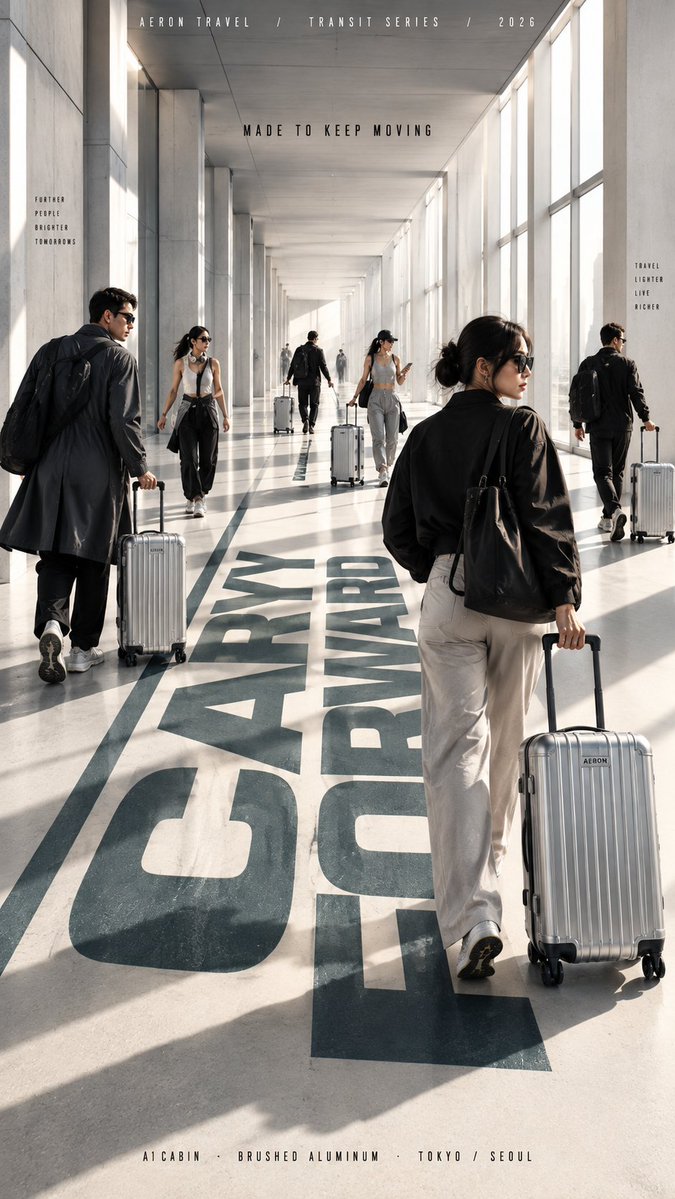 Fashion Campaign Poster With Walking Figures in Architecture — AI result, variation 4 of 4